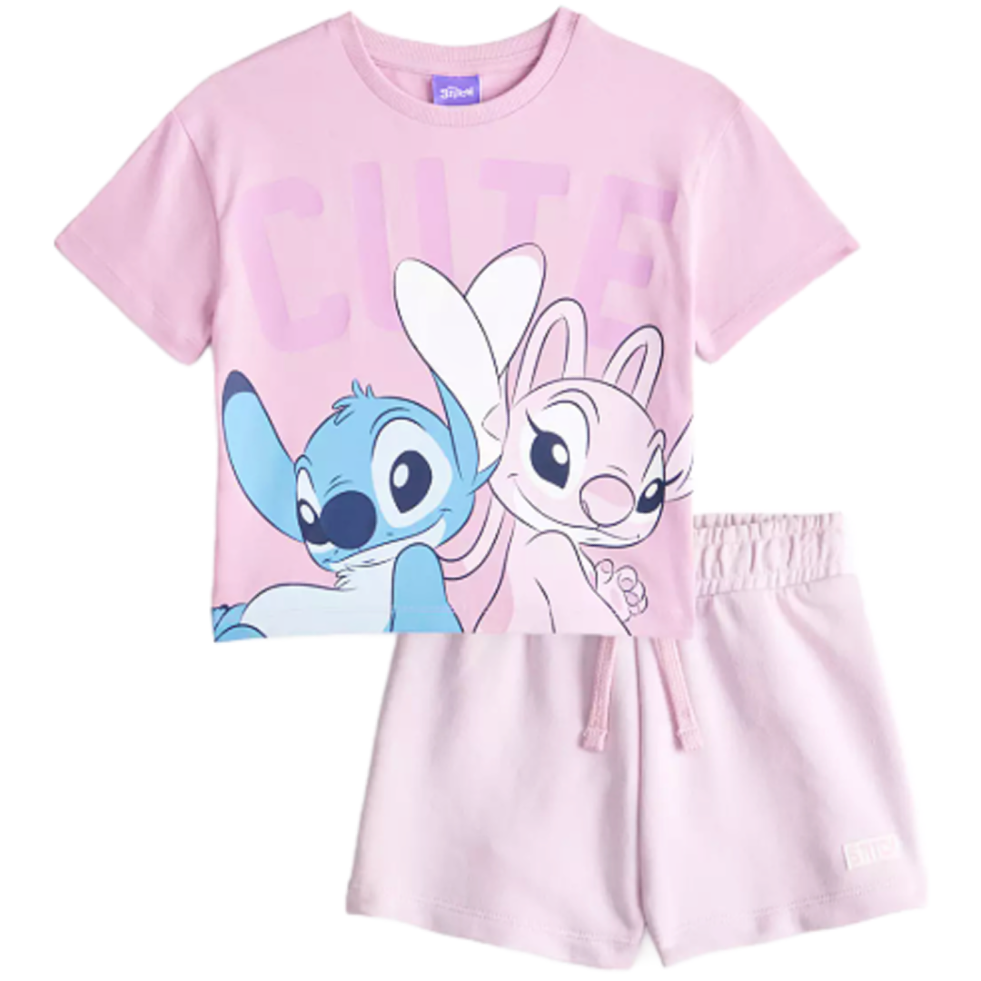 Lilo & Stitch | Lilac T-Shirt & Shorts Set | Little Gecko
