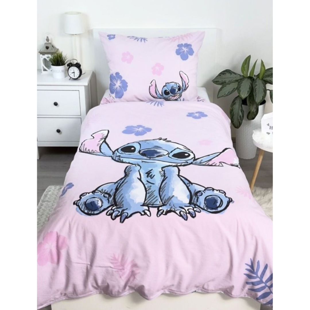 Lilo & Stitch | Single Bed Quilt Cover Set - Pink | Little Gecko