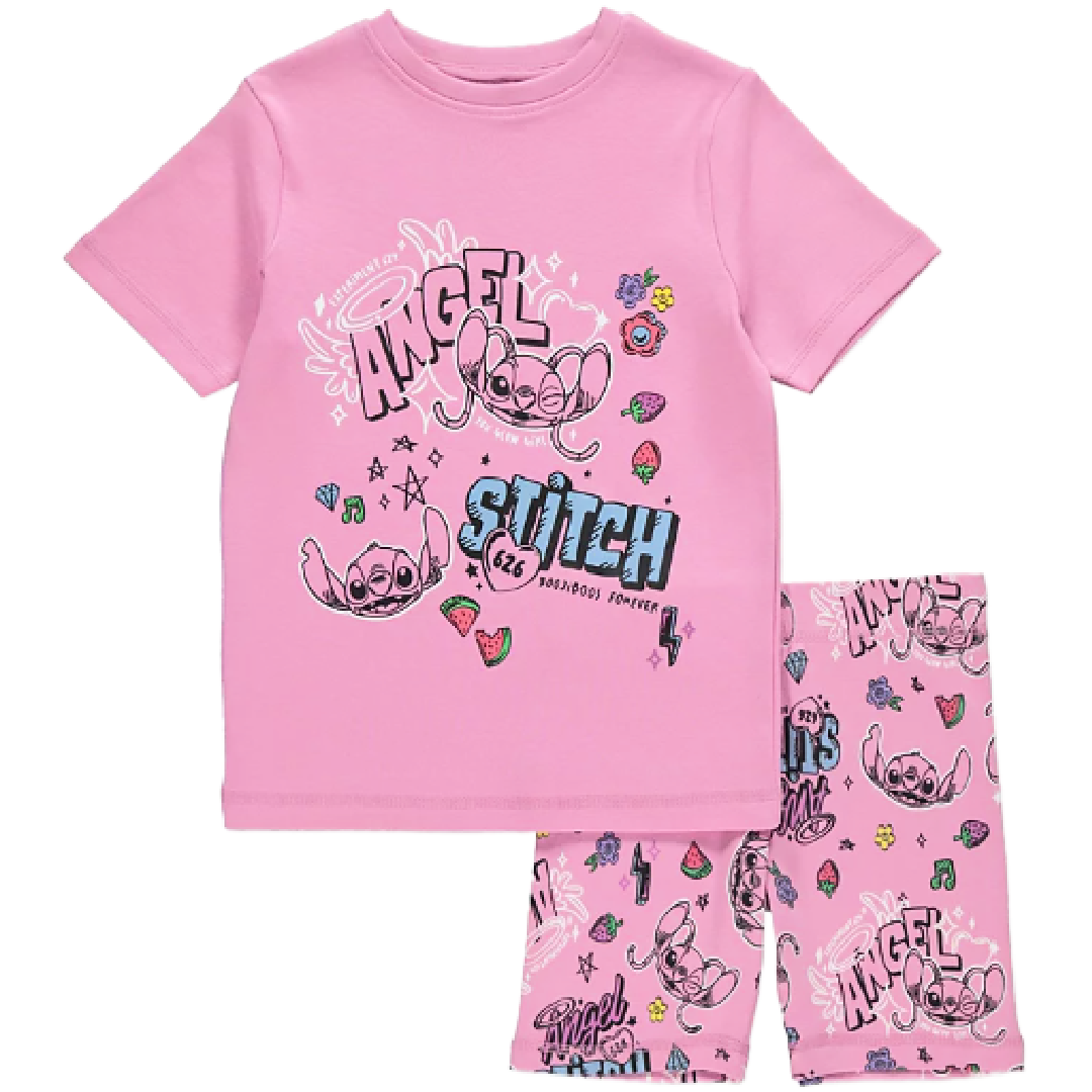 LILO & STITCH Pink Shortie Pyjama Set