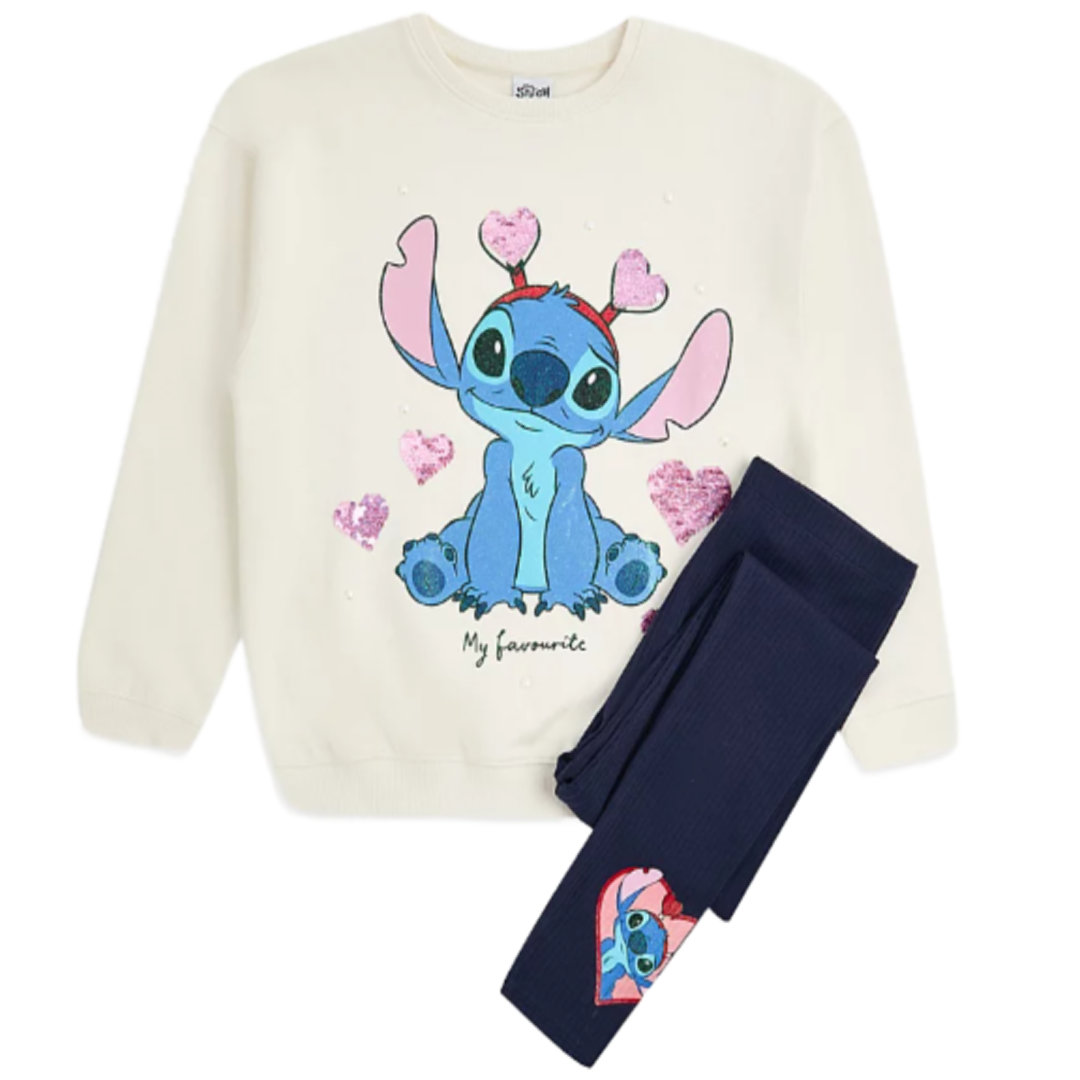 Lilo & Stitch | Cream Sweatshirt & Leggings Set | Little Gecko