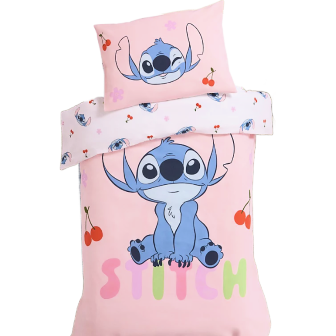Lilo & Stitch | Pink Toddler/Cot Bed Quilt Cover Set | Little Gecko