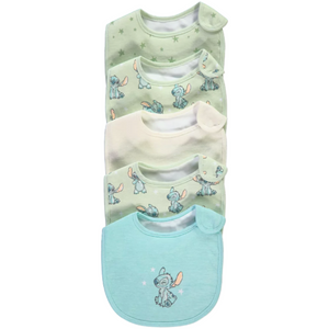 Lilo & Stitch | 5 Pack Green Baby Bibs | Little Gecko