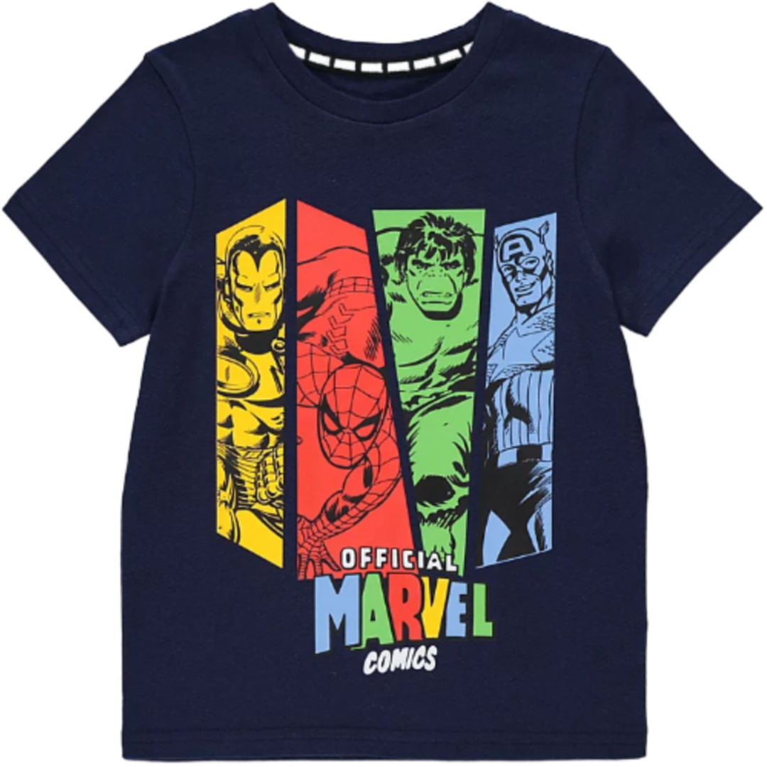 Marvel Comics | Navy Panels T-Shirt | Little Gecko