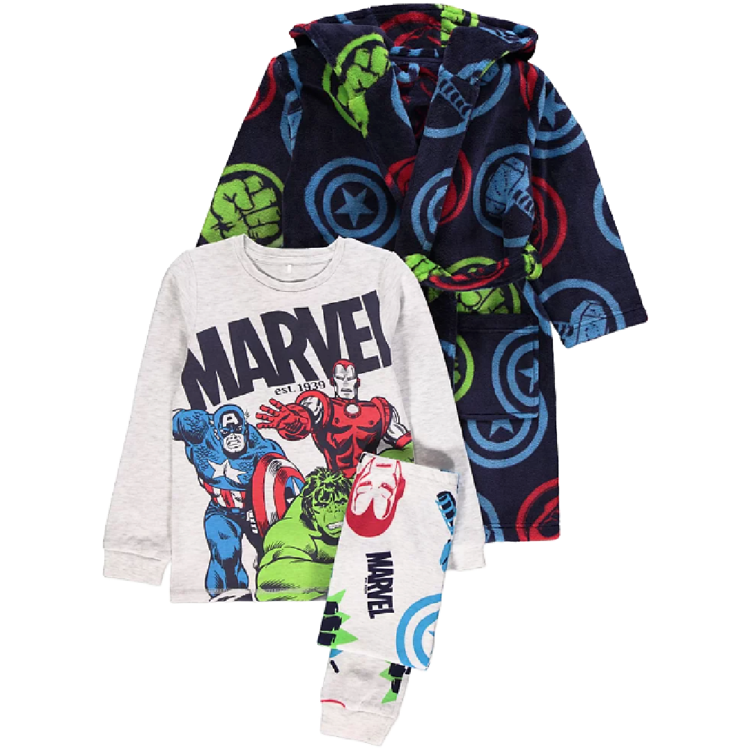Marvel Comics | Pyjamas & Dressing Gown Set | Little Gecko