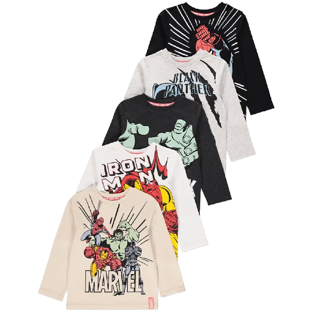 Marvel Comics | 5pk Multi T-Shirts | Little Gecko