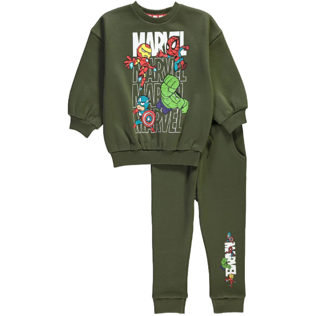 Marvel Comics | Khaki Sweatshirt & Trackpants Set | Little Gecko