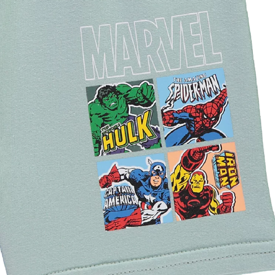Marvel Comics | Mint Green Shorts | Little Gecko