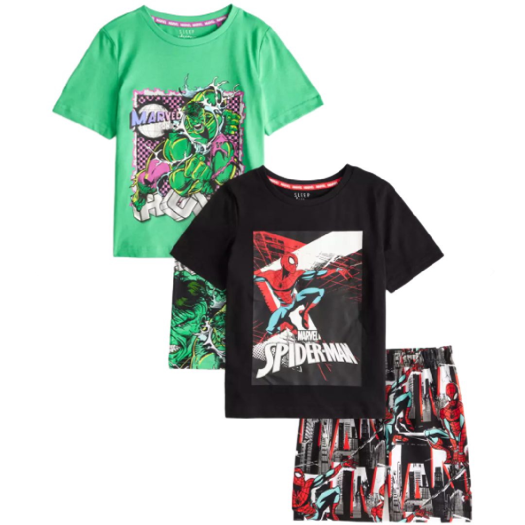Marvel Comics | 2pk Shortie Pyjamas | Little Gecko