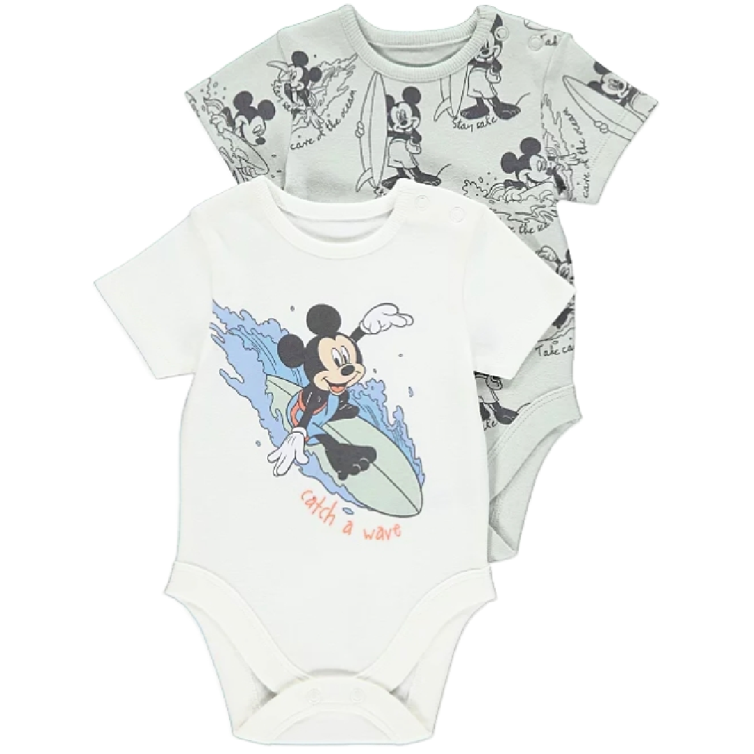 Mickey Mouse | 2pk Bodysuits | Little Gecko