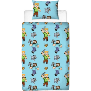 Minecraft | Adventure Single Bed Quilt Cover Set | Little Gecko