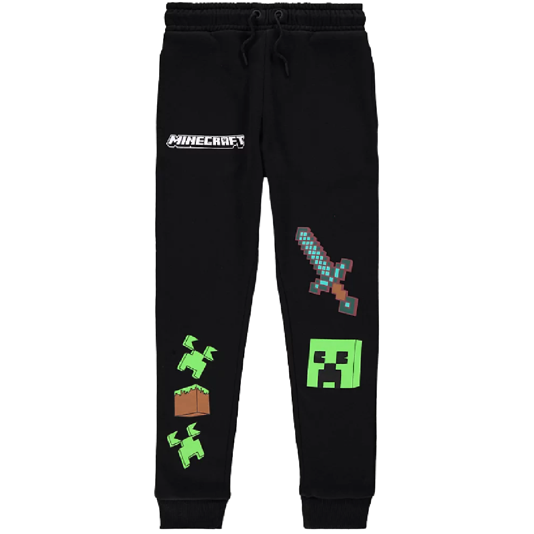 Minecraft | Black Jogging Pants | Little Gecko