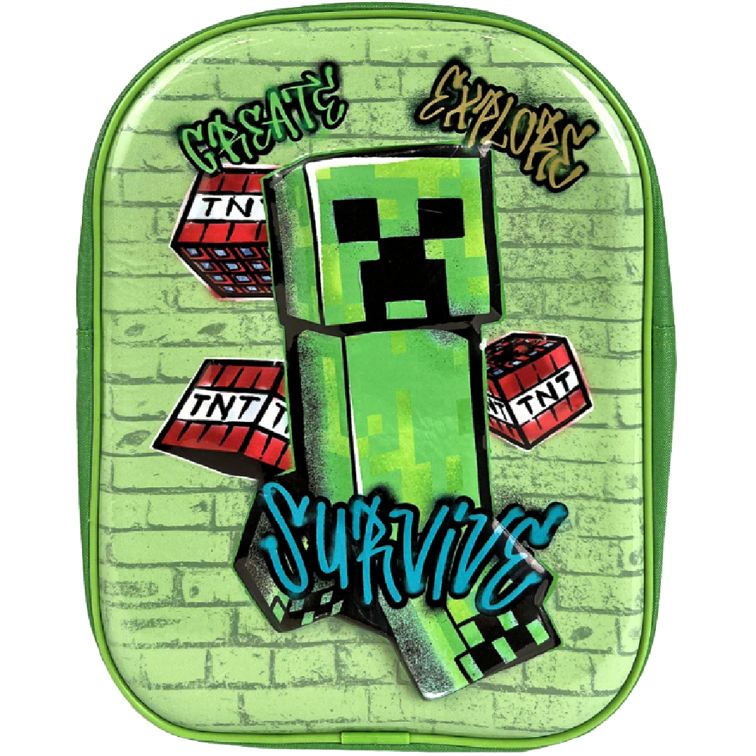 Minecraft | 3D Creeper Backpack | Little Gecko