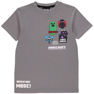 Minecraft | Grey Adventure Mode T-Shirt | Little Gecko