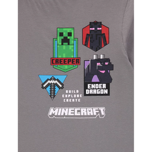 Minecraft | Grey Adventure Mode T-Shirt | Little Gecko