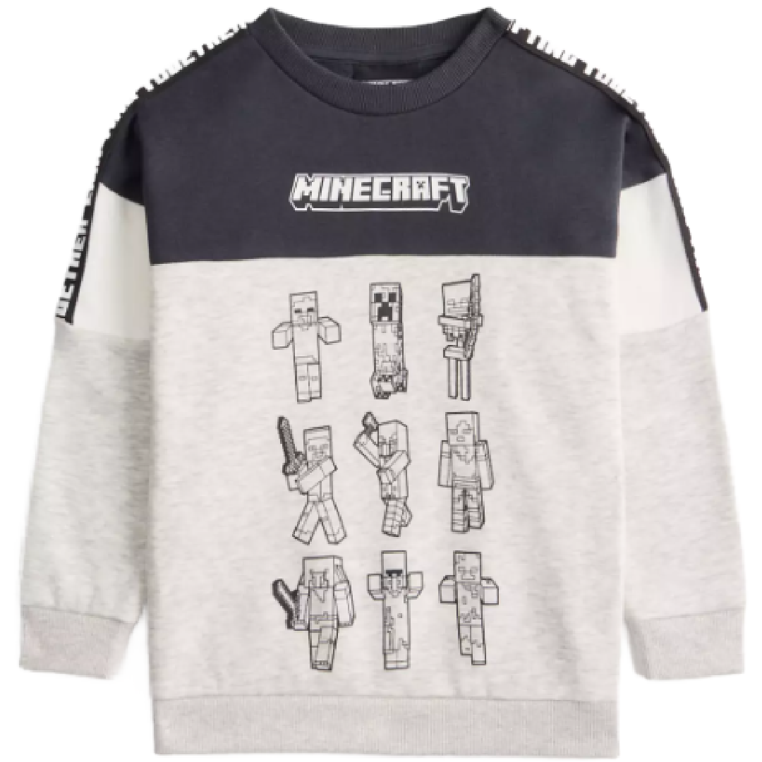 Minecraft | Grey Sweatshirt | Little Gecko