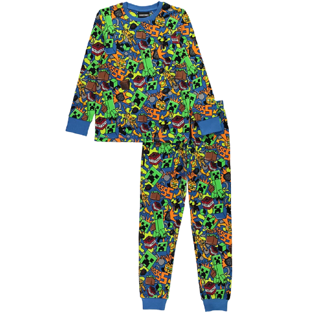 Minecraft | Green Long Pyjamas | Little Gecko