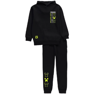Minecraft | Black Hooded Sweatshirt & Trackpants Set | Little Gecko