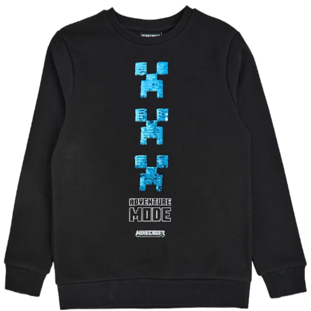 Minecraft | Black Logo Sweatshirt | Little Gecko