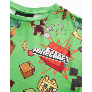 Minecraft | Green Shortie Pyjamas | Little Gecko