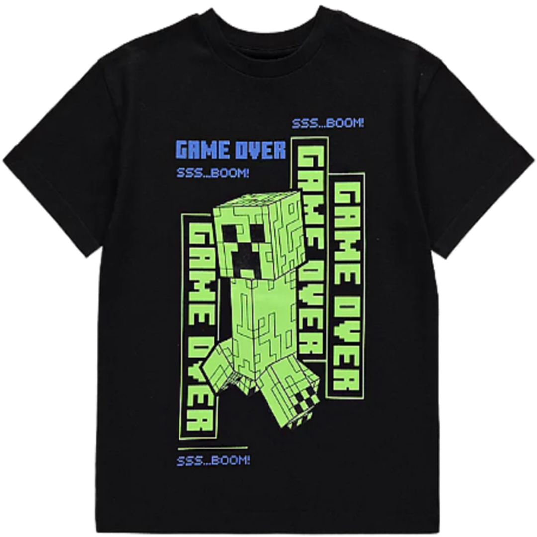 MINECRAFT Black Game Over T-Shirt