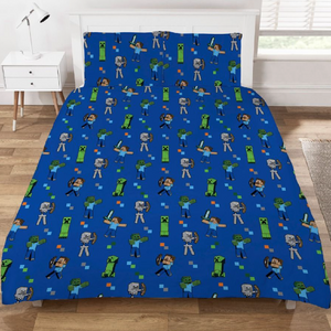 Minecraft | Tile Double/Queen Bed Quilt Cover Set | Little Gecko