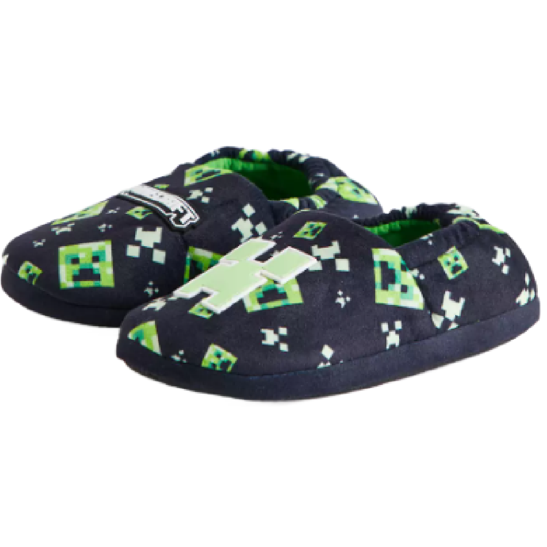 Minecraft | Black Creeper Slippers | Little Gecko