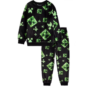 Minecraft | Black Velour Pyjamas | Little Gecko