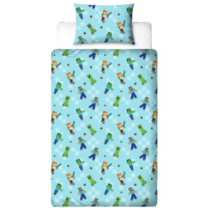Minecraft | Level Up Single Bed Quilt Cover Set | Little Gecko