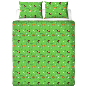 Minecraft | Levels Double/Queen Bed Quilt Cover Set | Little Gecko