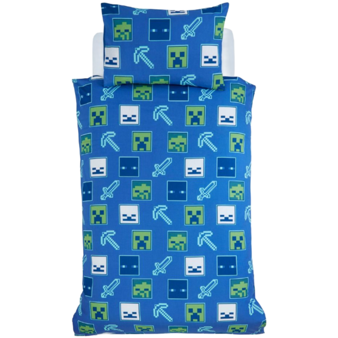 Minecraft | Beware Of The Dark Single Bed Quilt Cover Set | Little Gecko