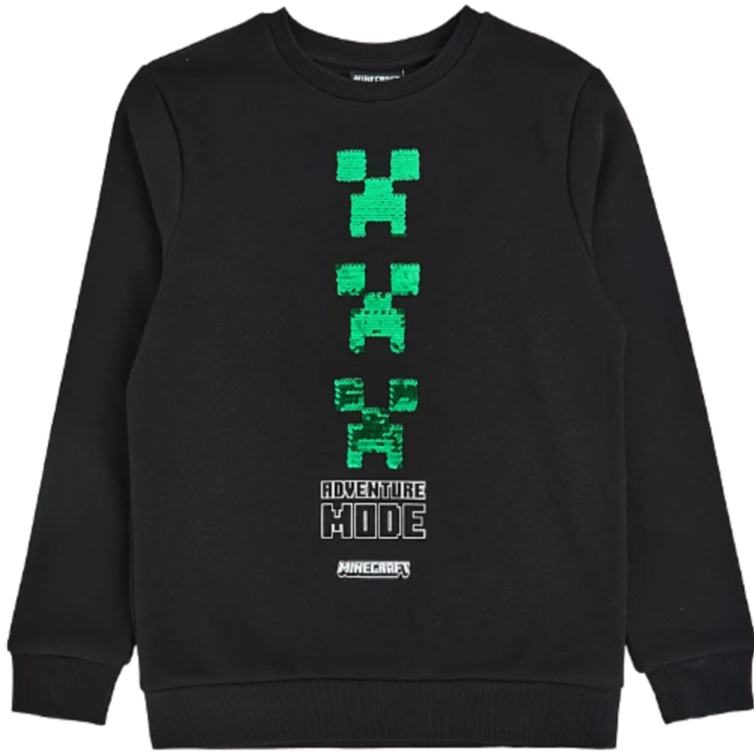 Minecraft | Black Logo Sweatshirt | Little Gecko
