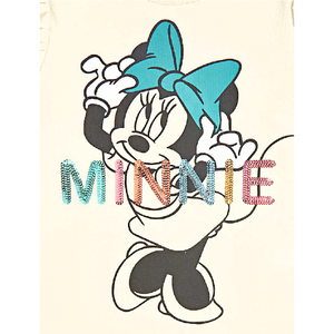 Minnie Mouse | Cream Sequin T-Shirt | Little Gecko