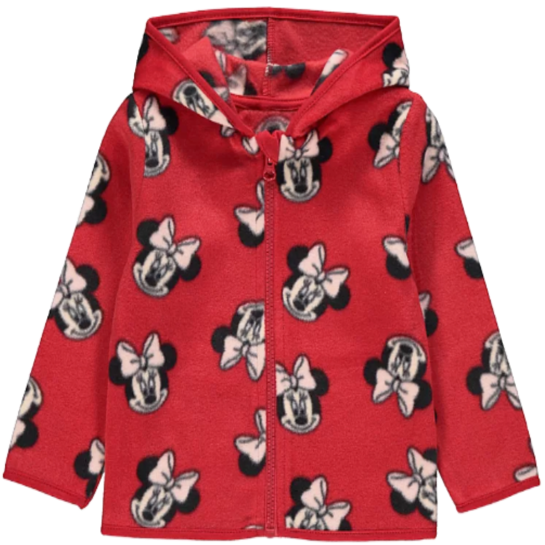 Minnie Mouse | Red Fleece Hooded Jacket | Little Gecko