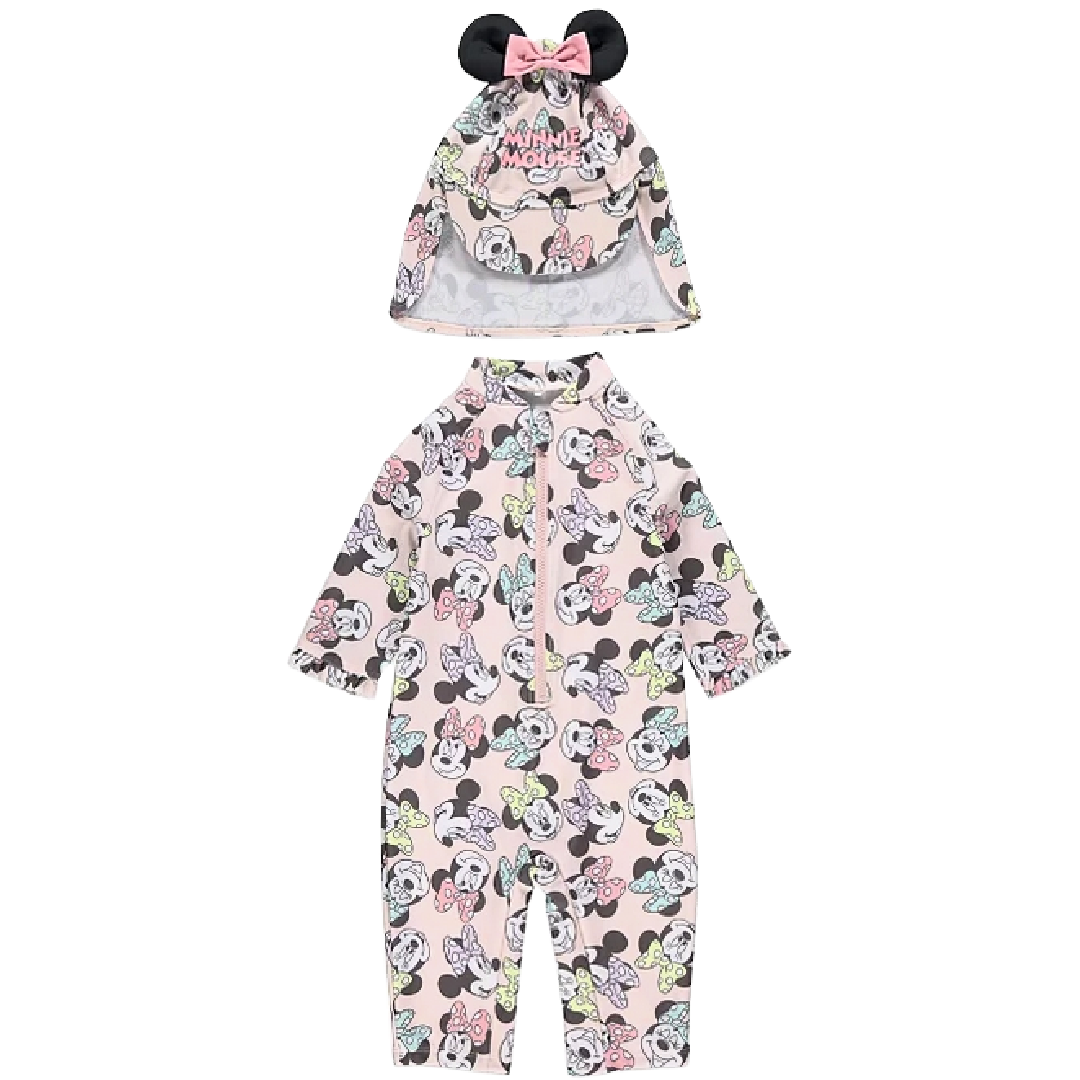 Minnie Mouse | Pink Sunsuit & Hat Set | Little Gecko