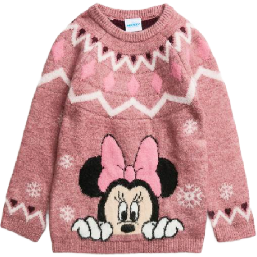 Minnie Mouse | Pink Knitted Jumper | Little Gecko