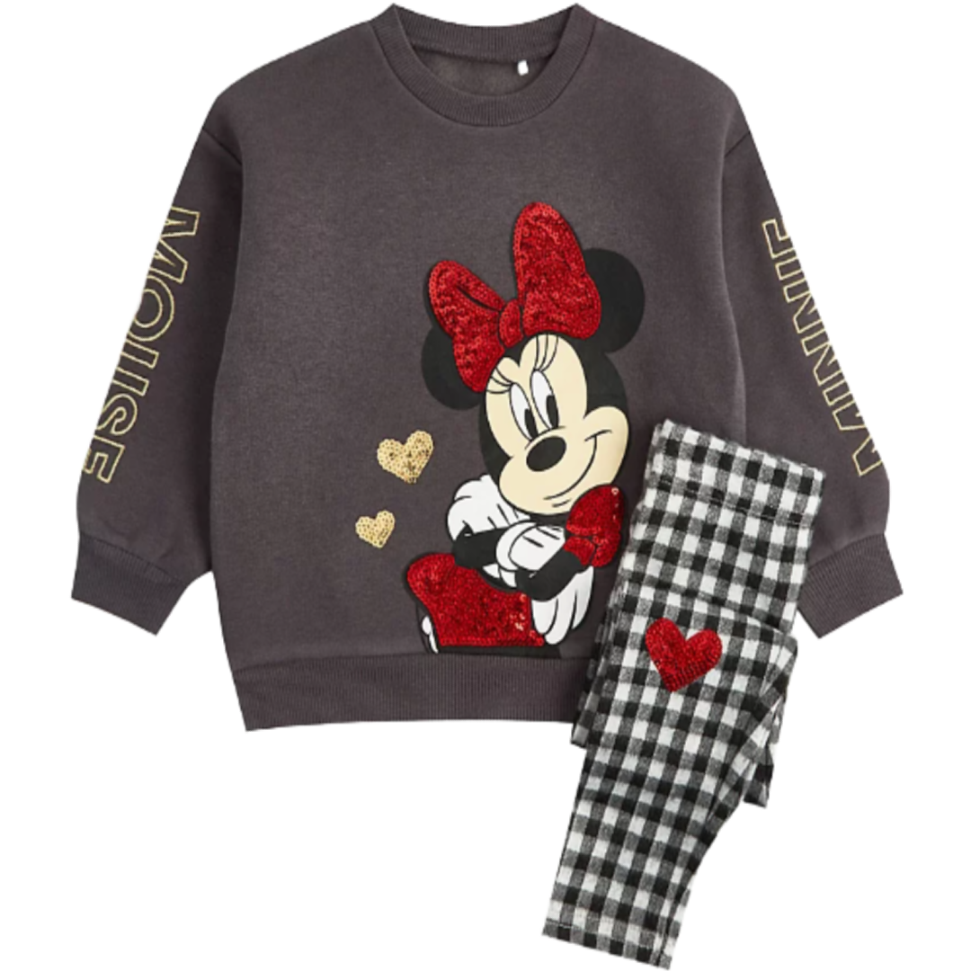Minnie Mouse | Sequin Sweatshirt & Leggings Set | Little Gecko