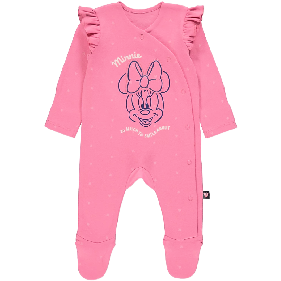 Minnie Mouse | Pink Frill Sleepsuit | Little Gecko