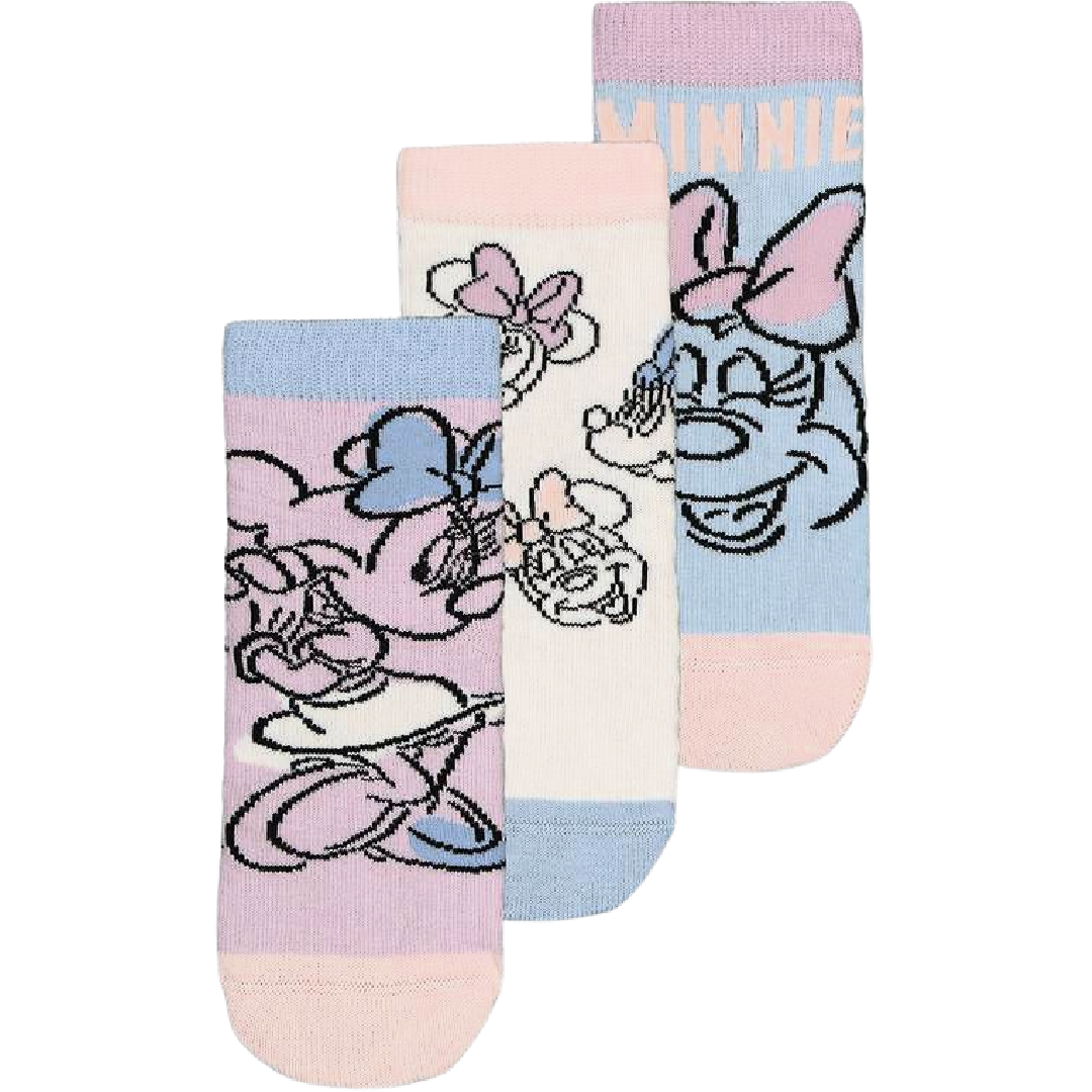 Minnie Mouse | 3pk Lilac/White/Blue Socks | Little Gecko