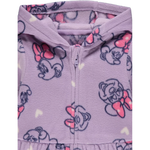 Minnie Mouse | Lilac Fleece Hooded Jacket | Little Gecko
