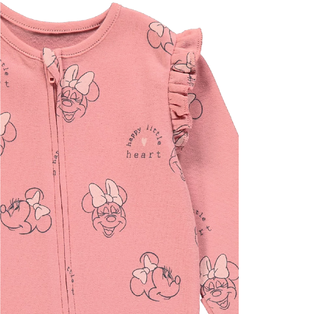 Minnie Mouse | 2pk Pink/Oatmeal Sleepsuits | Little Gecko
