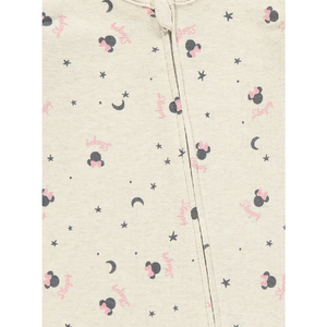 Minnie Mouse | 2pk Pink/Oatmeal Sleepsuits | Little Gecko