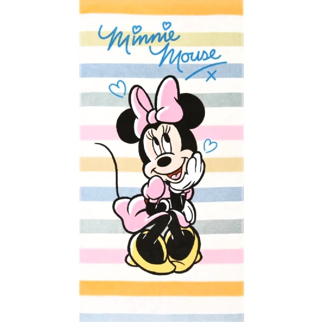 Minnie Mouse | Pastel Stripes Towel | Little Gecko
