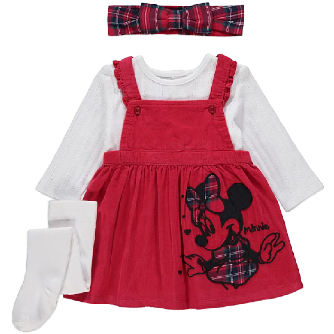 Minnie Mouse | Red Dress, Bodysuit & Tights Set | Little Gecko