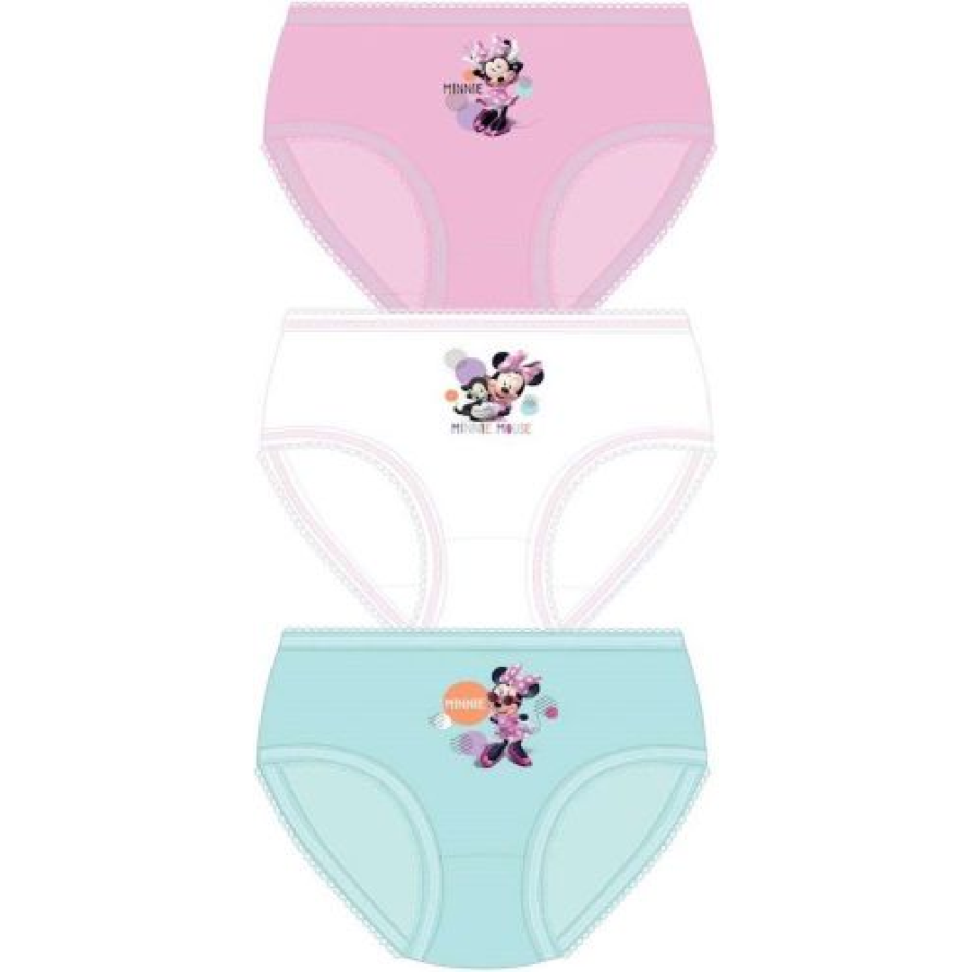 Minnie Mouse, 3pk Pink/White/Mint Underwear
