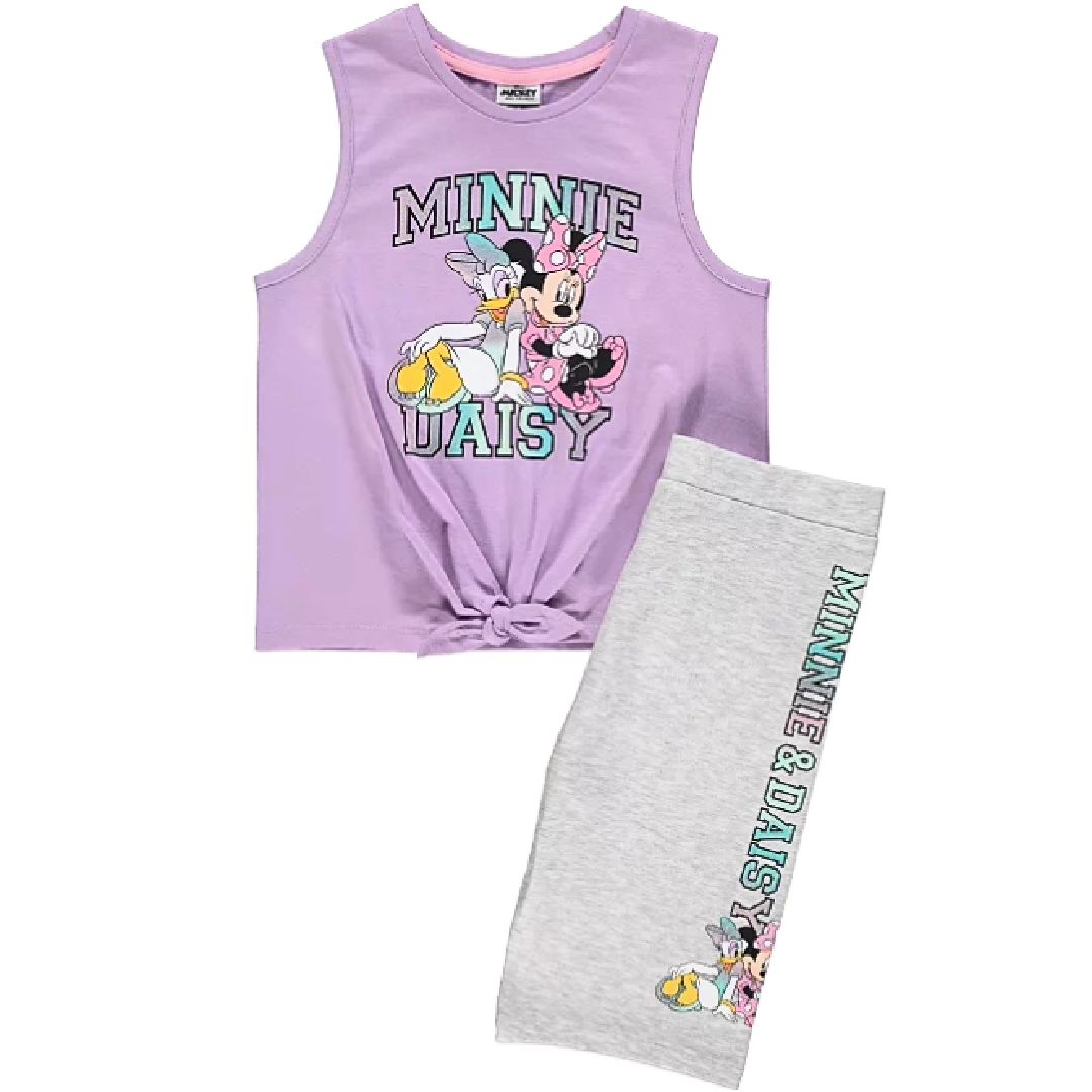 Minnie Mouse | Lilac Top & Bike Shorts Set | Little Gecko