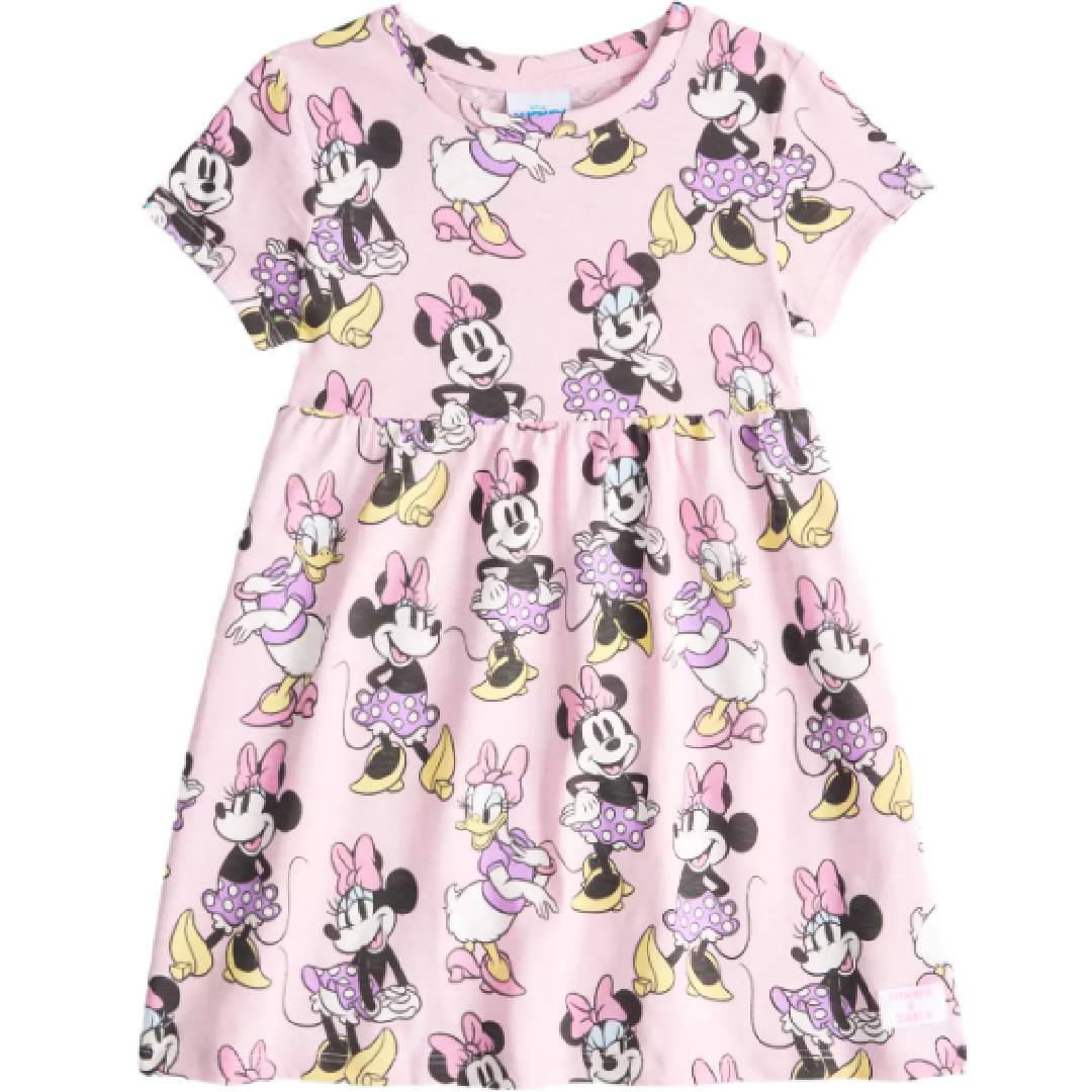 Minnie Mouse | Pink All Over Print Dress | Little Gecko
