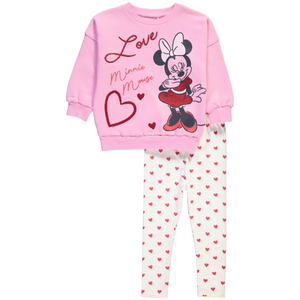 Minnie Mouse | Pink Sweatshirt & Leggings Set | Little Gecko