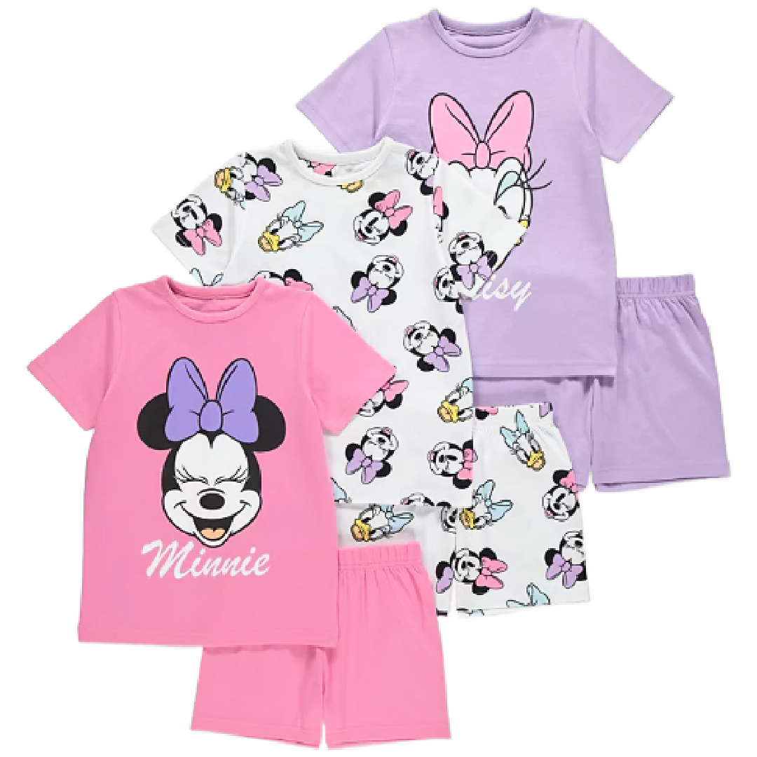 MINNIE MOUSE 3 Pack Shortie Pyjama Set