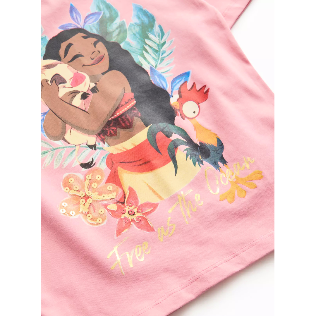 Moana | Pink T-Shirt & Leggings Set | Little Gecko