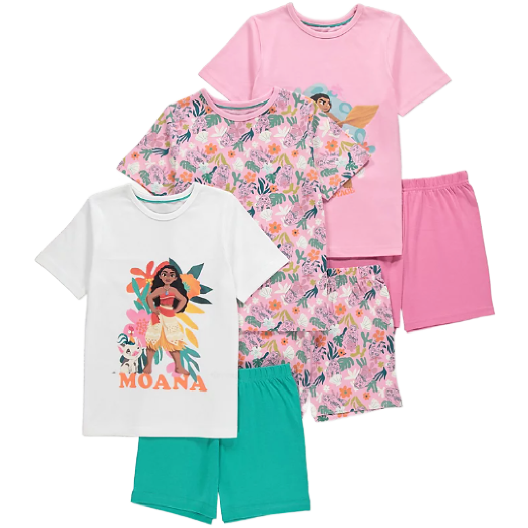 MOANA 3 Pack Shortie Pyjama Set